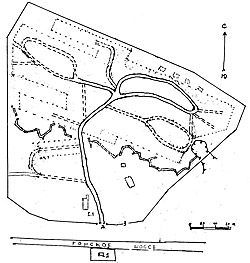 Схема территории кладбища с обозначением границ погребений